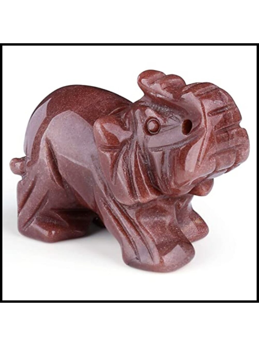 Crystal Elephant Statue Polished Gemstone Figurine Home Decor Gift